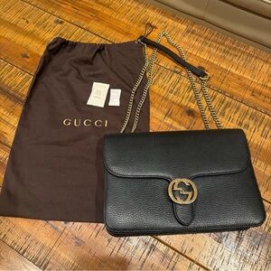 Gucci Authentic Marmont Black Leather Shoulder Bag